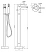Напольный смеситель Abber Eleganz AF8315B с душем, черный матовый
