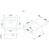 Кухонная мойка Alveus Granital Atrox 30 1131991 59 см белый