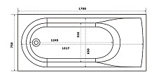 Ванна из литьевого мрамора Creto Present 21-1111 170x75, белый