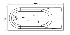 Ванна из литьевого мрамора Creto Present 21-1111 170x75, белый