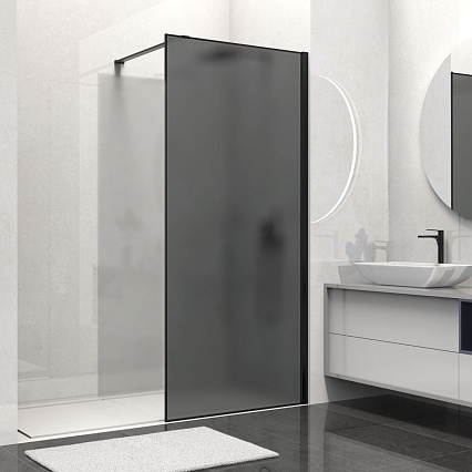 Душевая перегородка Vincea Walk-In VSW-1HS100GFB 100x200 черный матовый, матовое тонированное