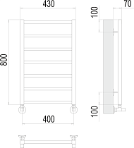 Полотенцесушитель водяной Terminus Контур П7 400x800, 4670078529640