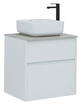 Тумба со столешницей Aquanet Nova Lite 60 см, 2 ящика белый глянец