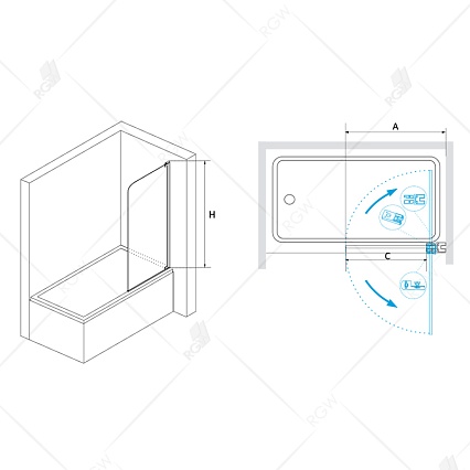 Шторка для ванны RGW Screens SC-01 90x150
