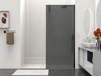 Душевая перегородка Vincea Walk-In VSW-1HS100GFB 100x200 черный матовый, матовое тонированное