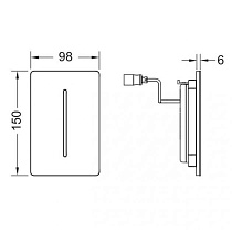 Кнопка смыва для писсуара TECE Filo-Solid 9242044 (питание от батарейки 7.2В), металл, черный матовый