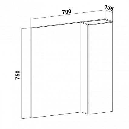 Зеркальный шкаф Руно Мальта 70 см