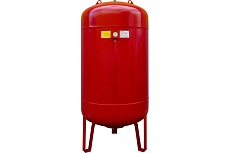 Вертикальный бак с ножками и манометром CRUWA 800 л, 10 бар, присоед. 1 1/4", красный, замен. мембрана epdm, пр-во by oren/турция/ CRW800 VMRED