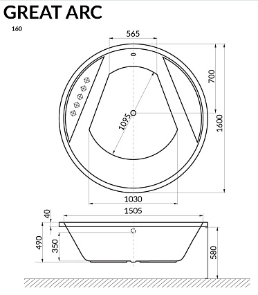 Акриловая ванна Excellent Great Arc 160