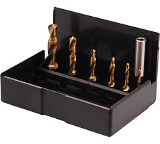 Набор метчиков для шуруповерта VOLKEL 3 в 1 M3-M10 HSS-TiN 7пр V67209