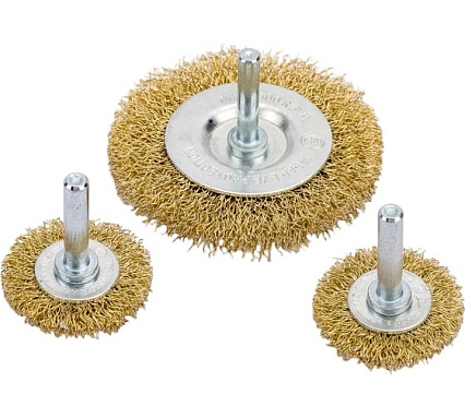 Набор кордщеток дисковых латунных для дрели (6 пр, 1/4", 25-75 мм) Rockforce RF-BWS601(29094)