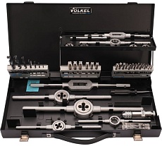 Набор метчиков и плашек VOLKEL M3-M12 HSS-G 45пр V49101