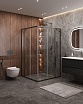 Душевой уголок Cezares MOLVENO-AH-22-120/110-C-GM-IV 120x110 прозрачный, оружейная сталь