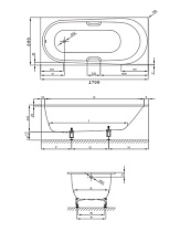 Стальная ванна Bette Comodo 170x80 1253-000 встраиваемая, с шумоизоляцией