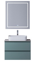 Мебель для ванной BelBagno Kraft 60 см со столешницей, эмаль, Голубой матовый