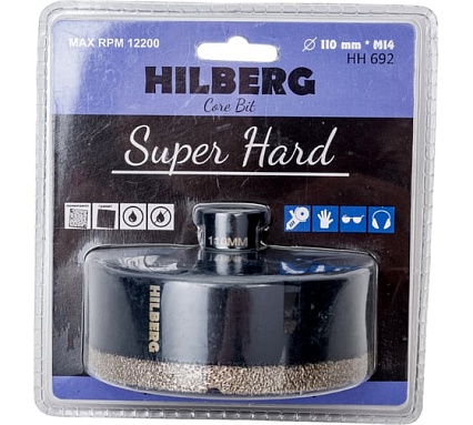 Коронка алмазная Super Hard 110 мм, M14 Hilberg HH692