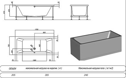 Акриловая ванна Kolpa-San Elektra BASIS 170x75 см