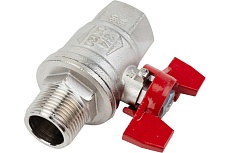 Усиленный шаровой кран RUB BRESСIA (S.33), 3/4&quot; DN20 PN65, ВР-НР бабочка S33E26