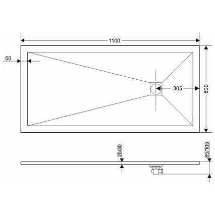 Поддон для душа Grossman Strong GR-S180110Q 110x80 белый