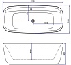 Акриловая ванна Aquanet Family Fine 170x78 см, 95778-MW-MB белый матовый/черный матовый