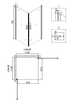 Душевой уголок Niagara Nova NG- 6804-08 Black 100x100 прозрачный, черный