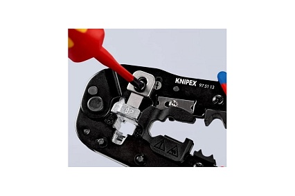 Пресс-клещи для штекеров Knipex 3-в-1, 1 гнездо, 8-пин 8p8c, резка и зачистка кабеля KN-975113SB
