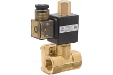 Клапан электромагнитный РОСМА СК-11-ВД Ду25, Ру16, латунь, НЗ, непрямой, мембрана NBR 220В D130-03574