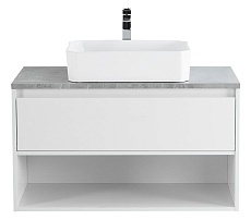 Тумба со столешницей BelBagno Kraft 100 см 1 ящик, полка Bianco Opaco