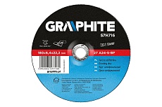 Диск шлифовальный по металлу 27 A24-S-BF (180x6.4х22.2 мм) Graphite 57H716