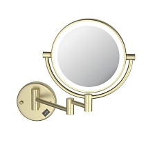 Зеркало косметическое Aquatek AQ4912BG с подсветкой, шлифованное золото