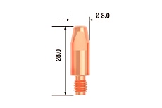 Наконечник контактный ECU (10 шт; 0.6 мм; M6; 28 мм) Fubag FB.CTM6.28-06