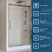 Душевая дверь BelBagno MARINO-2-BF-1-120-C-GM 120x195 прозрачная, оружейная сталь