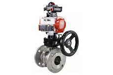 Шаровой кран DN.ru КШФП Ду200 Ру16, пневмопривод DA-140, дублёр, пневмораспр. 220В, БКВ D160-00076