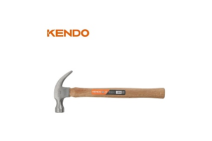 Молоток-гвоздодер KENDO с деревянной рукояткой, 450 гр 25123