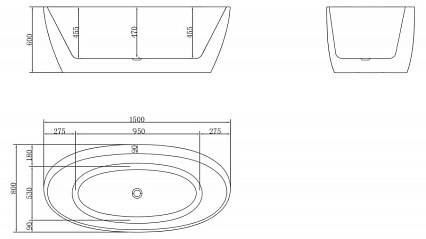 Акриловая ванна BelBagno BB404 150x80 белый