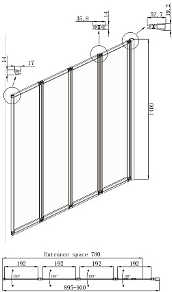 Шторка для ванны Ambassador Bath Screens 16041110R 90x140 хром, прозрачный, R