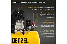 Воздушный компрессор с прямым приводом Denzel DC1500/50 1,5 кВт, 50 литров, 220 л/мин 58161