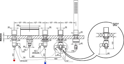 Смеситель на борт ванны Ravak WF 025.00 X070060