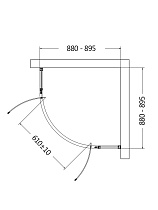 Душевой уголок AQUAme AQM7101-9 90x90 прозрачный, хром