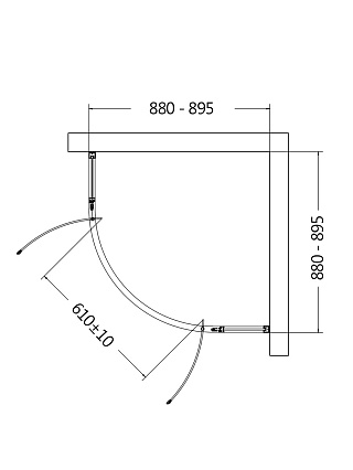 Душевой уголок AQUAme AQM7101-9 90x90 прозрачный, хром