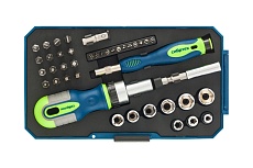 Отвертки реверсивные с набором бит и торцевыми головками, 41 шт. Сибртех 13338