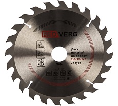Диск пильный по дереву твердосплавный (210х30/20/16 мм; 24 зуба) Redverg 6621226