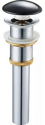 Донный клапан Gid Blm100-1 с переливом, матовый черный керамический