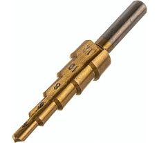 Сверло ступенчатое 4-12 мм, HSS, с износостойким покрытием, цилиндрический хвостовик Beltools ri.166.31