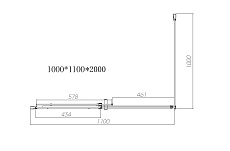 Душевой уголок Vincea Dice VSR-4D1011CLB 110x100 черный, прозрачный