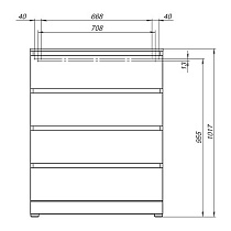 Комод Aquanet Сканди 80 см 4 ящика, дуб крафт 00302542