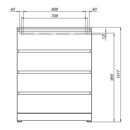 Комод Aquanet Сканди 80 см 4 ящика, дуб крафт 00302542