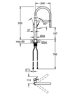 Смеситель для кухни Grohe Essence 30294000 с душем, хром