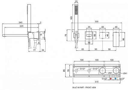 Смеситель для ванны Cezares UNIKA-VDM2-03/24 золото