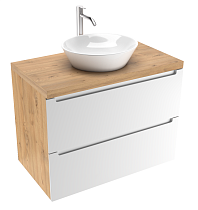 Тумба со столешницей ЗОВ Дион 100 см белый матовый/дуб